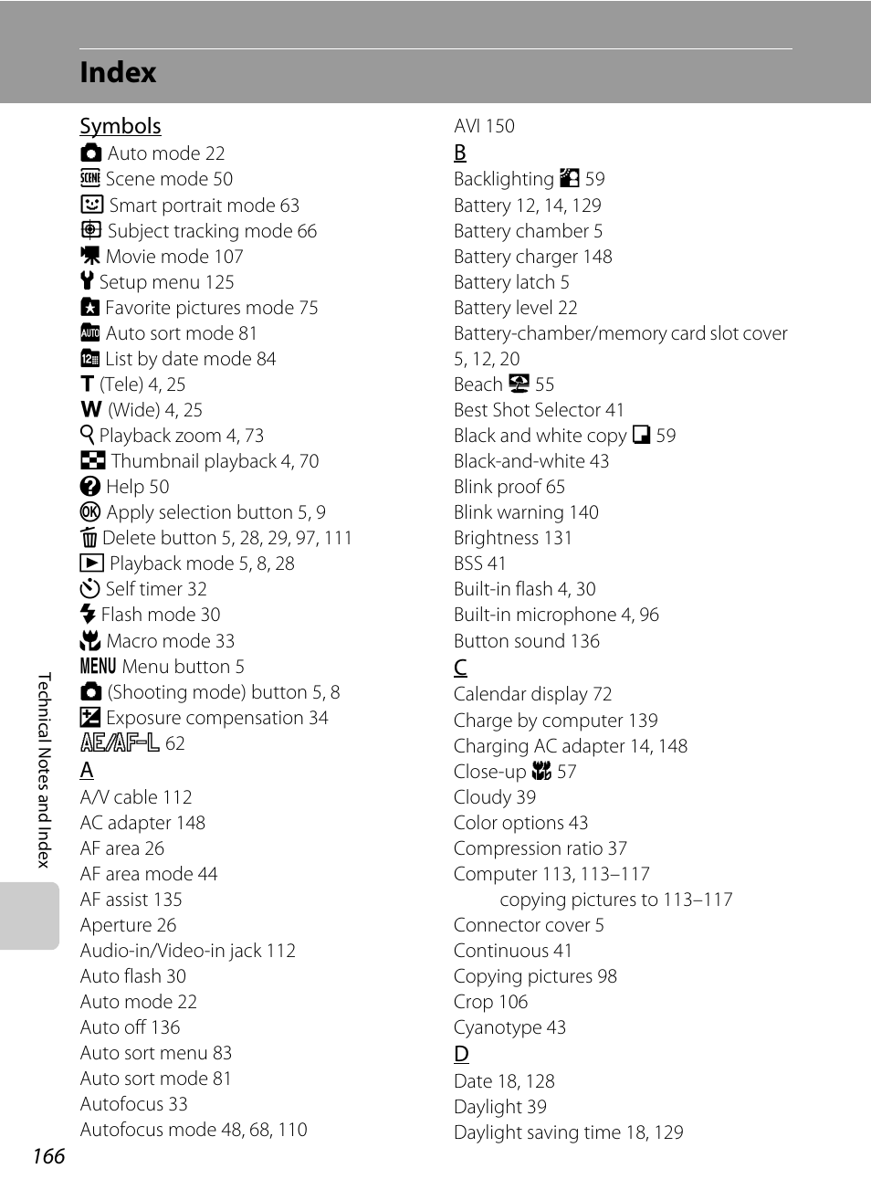Index | Nikon S2500 User Manual | Page 178 / 184