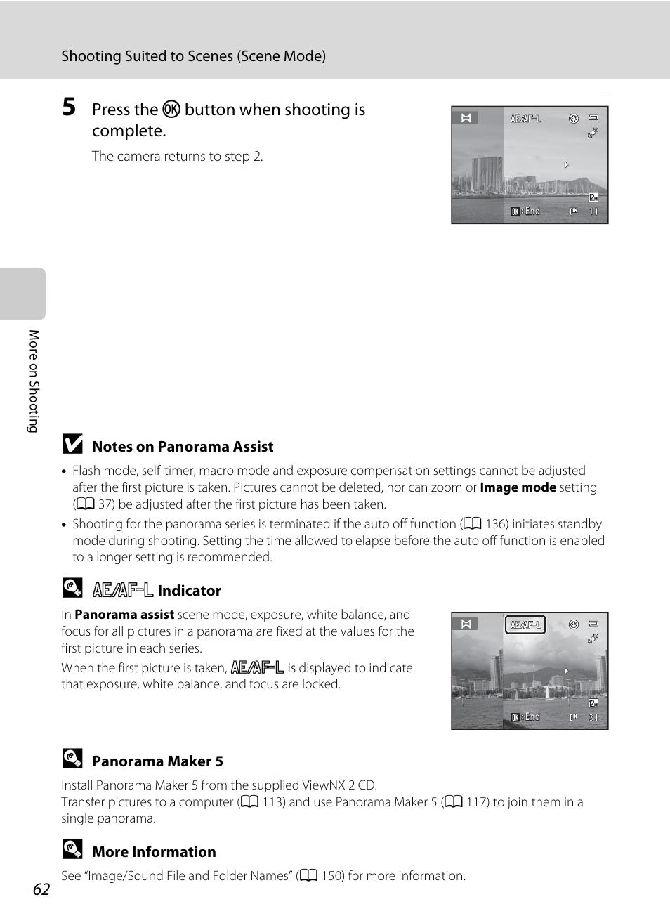 Press the k, Button when shooting is complete | Nikon S2500 User Manual | Page 74 / 184