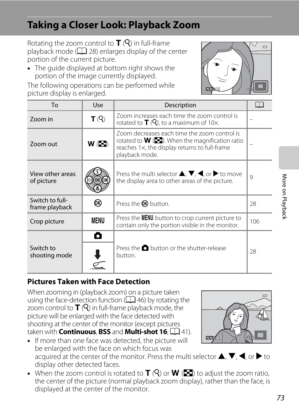 Taking a closer look: playback zoom | Nikon S2500 User Manual | Page 85 / 184