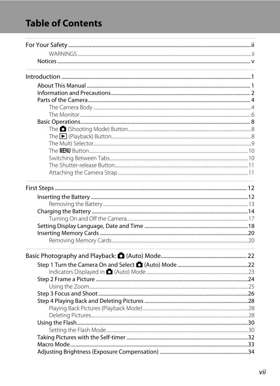 Nikon S2500 User Manual | Page 9 / 184