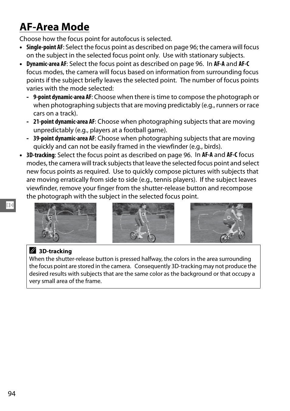 Af-area mode | Nikon D7000 User Manual | Page 114 / 348