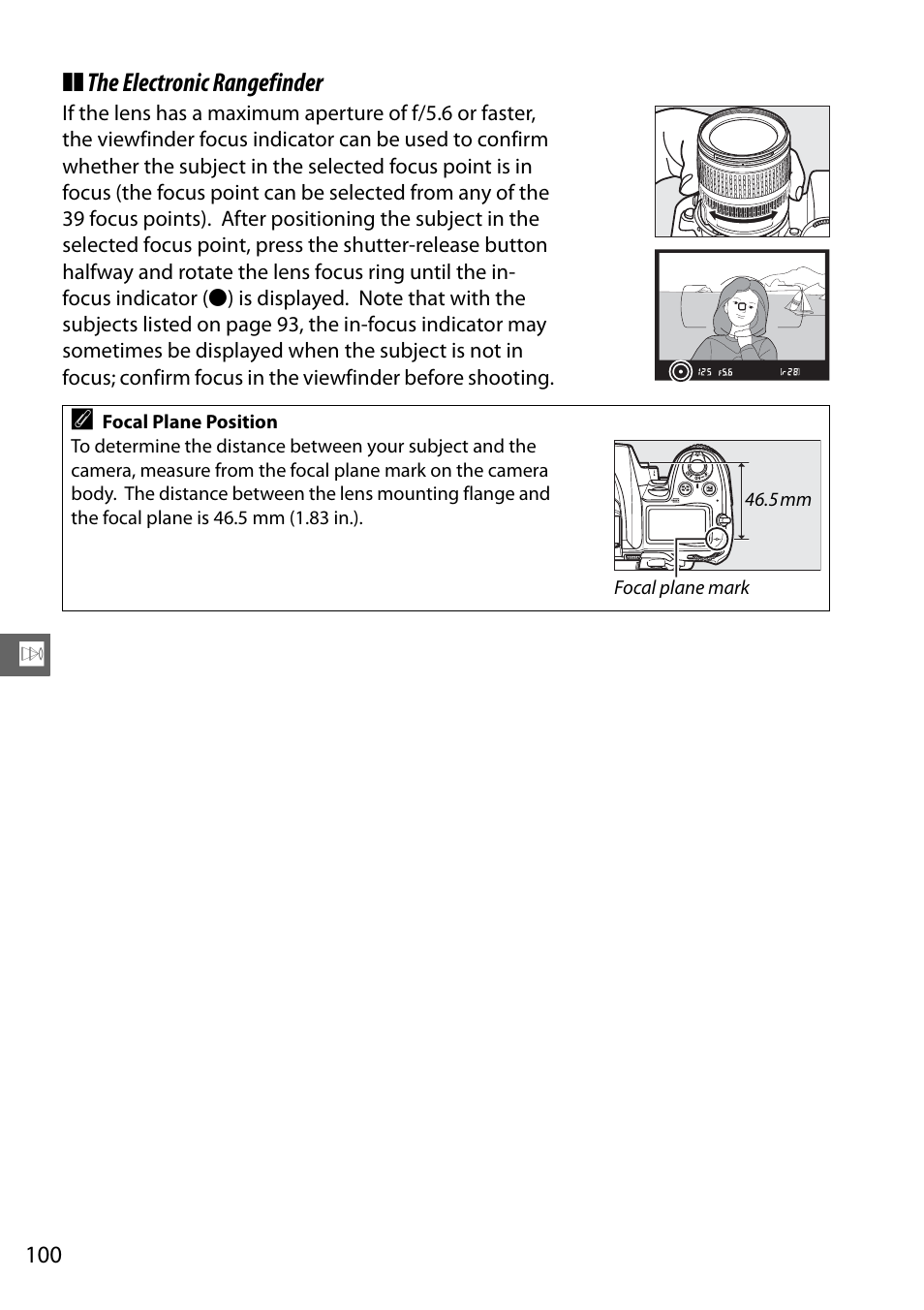 The electronic rangefinder | Nikon D7000 User Manual | Page 120 / 348