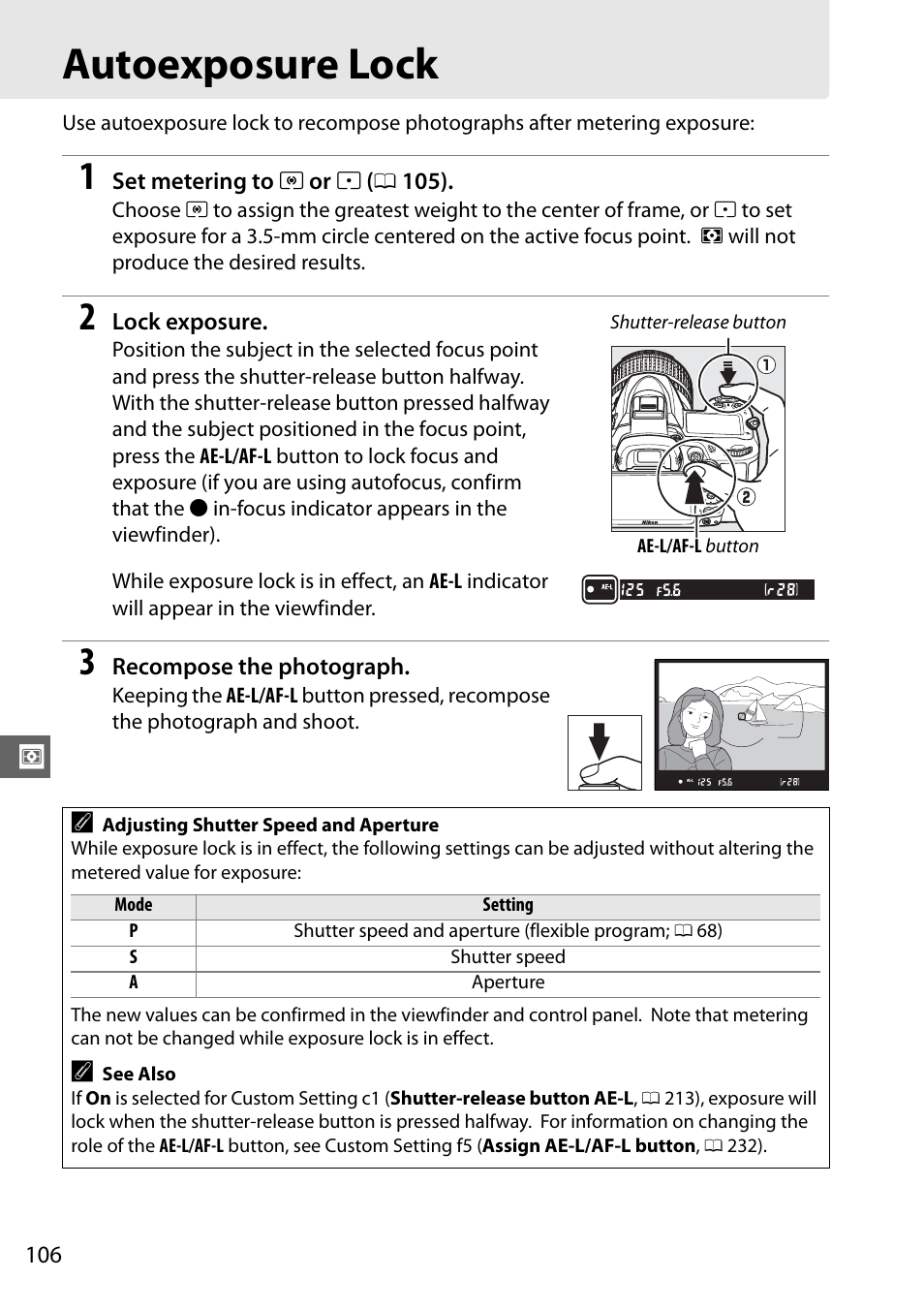 Autoexposure lock | Nikon D7000 User Manual | Page 126 / 348