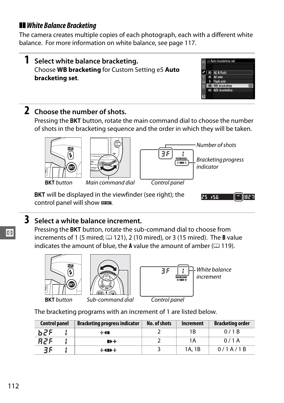 White balance bracketing | Nikon D7000 User Manual | Page 132 / 348