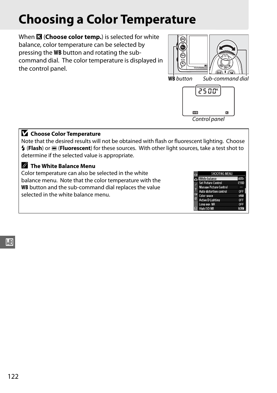 Choosing a color temperature | Nikon D7000 User Manual | Page 142 / 348