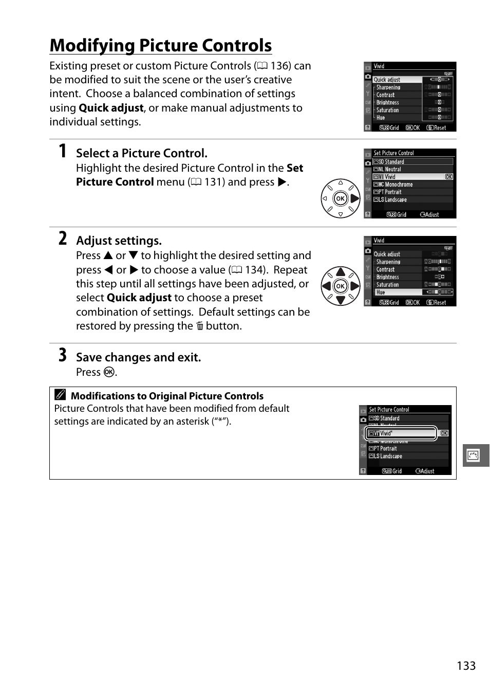 Modifying picture controls | Nikon D7000 User Manual | Page 153 / 348