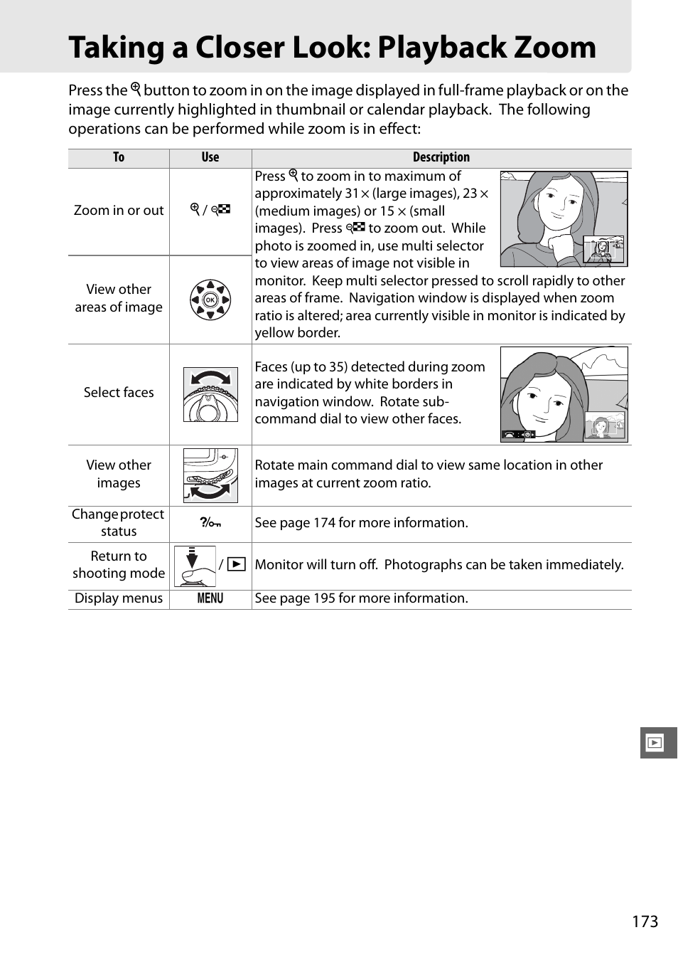 Taking a closer look: playback zoom | Nikon D7000 User Manual | Page 193 / 348