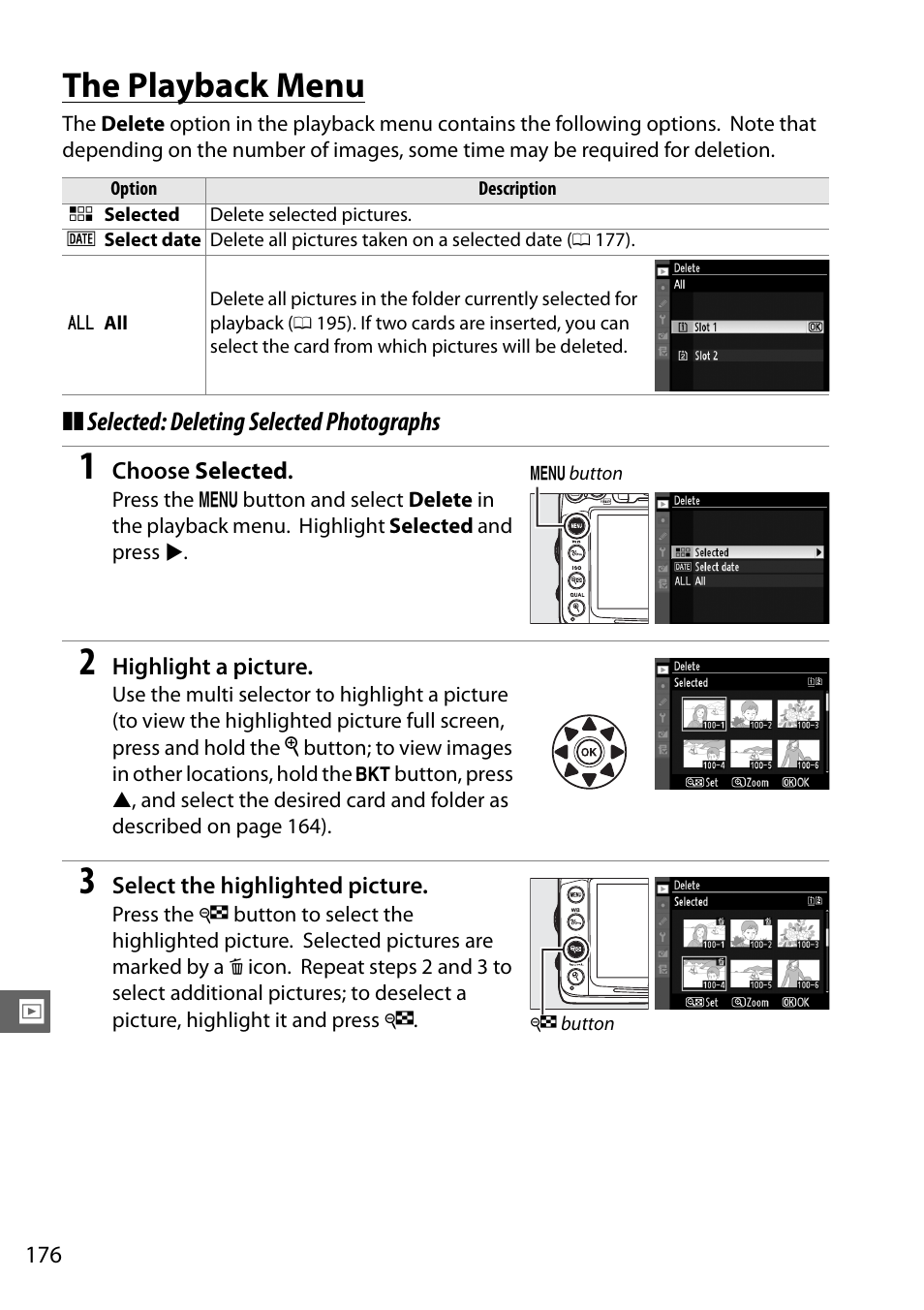 The playback menu | Nikon D7000 User Manual | Page 196 / 348