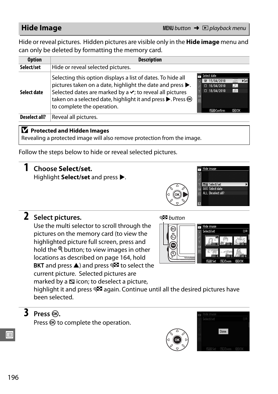 Hide image | Nikon D7000 User Manual | Page 216 / 348