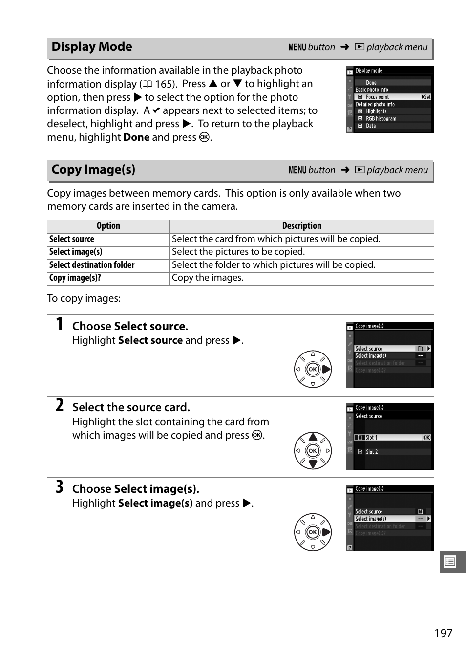 Display mode, Copy image(s) | Nikon D7000 User Manual | Page 217 / 348