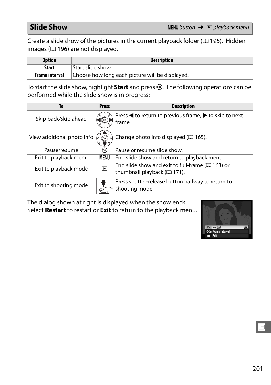 Slide show | Nikon D7000 User Manual | Page 221 / 348