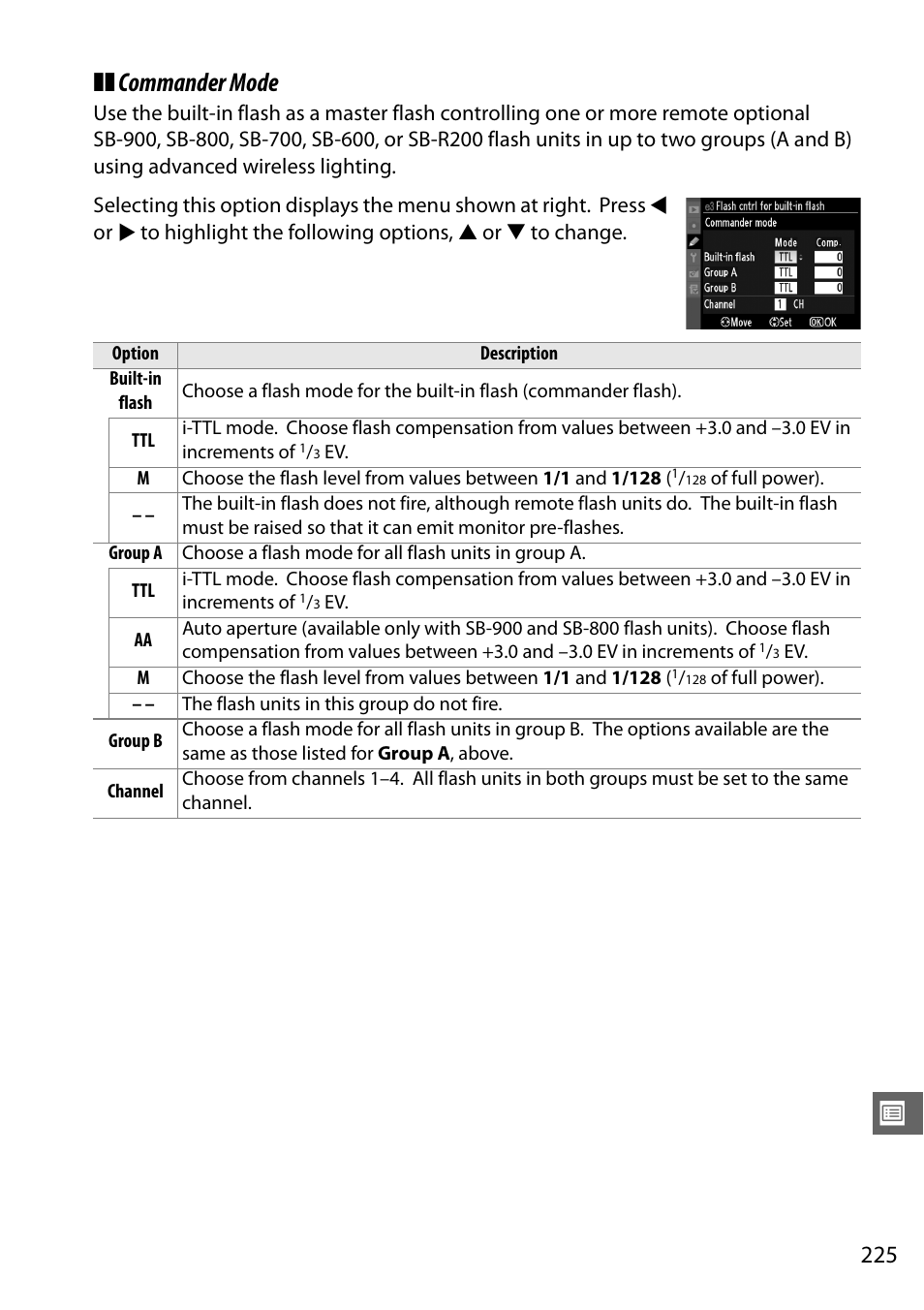 Commander mode | Nikon D7000 User Manual | Page 245 / 348