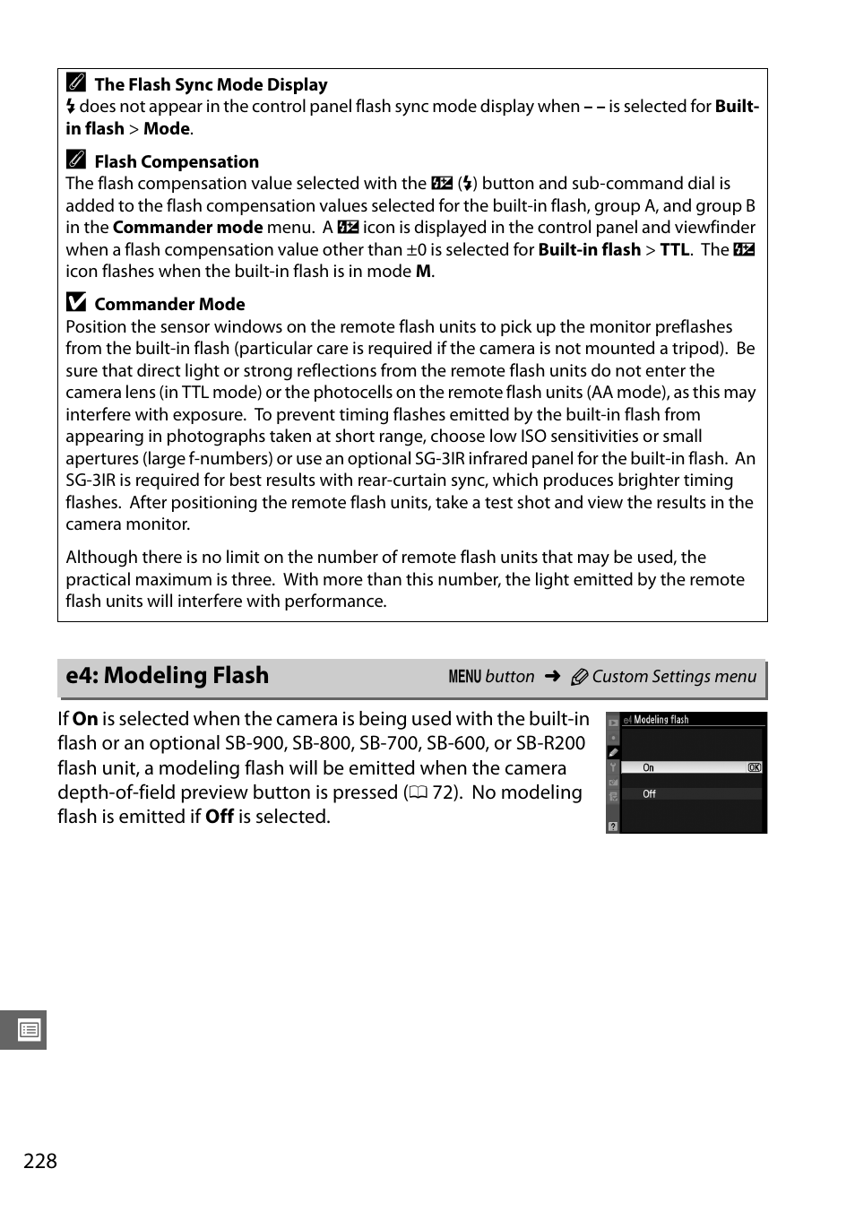 E4: modeling flash | Nikon D7000 User Manual | Page 248 / 348