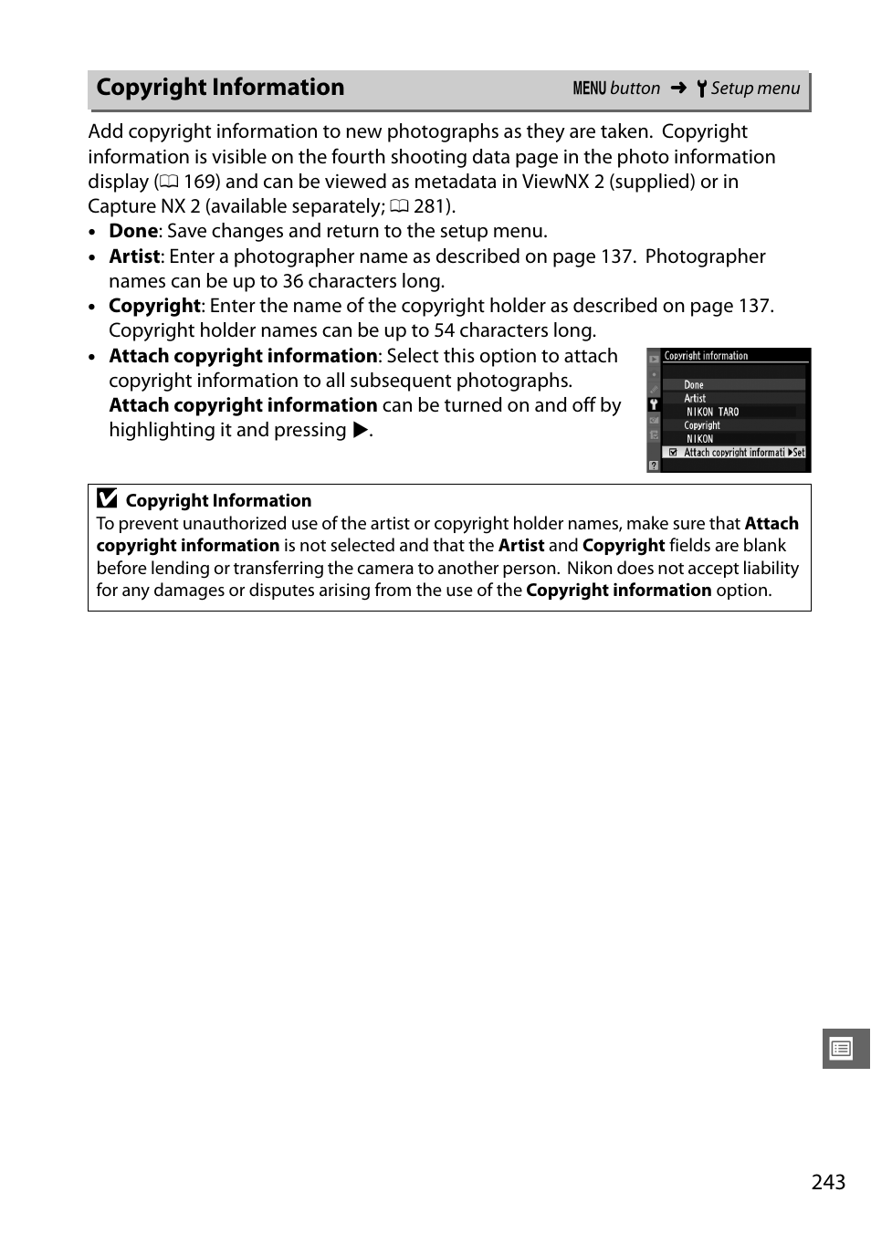 Copyright information | Nikon D7000 User Manual | Page 263 / 348