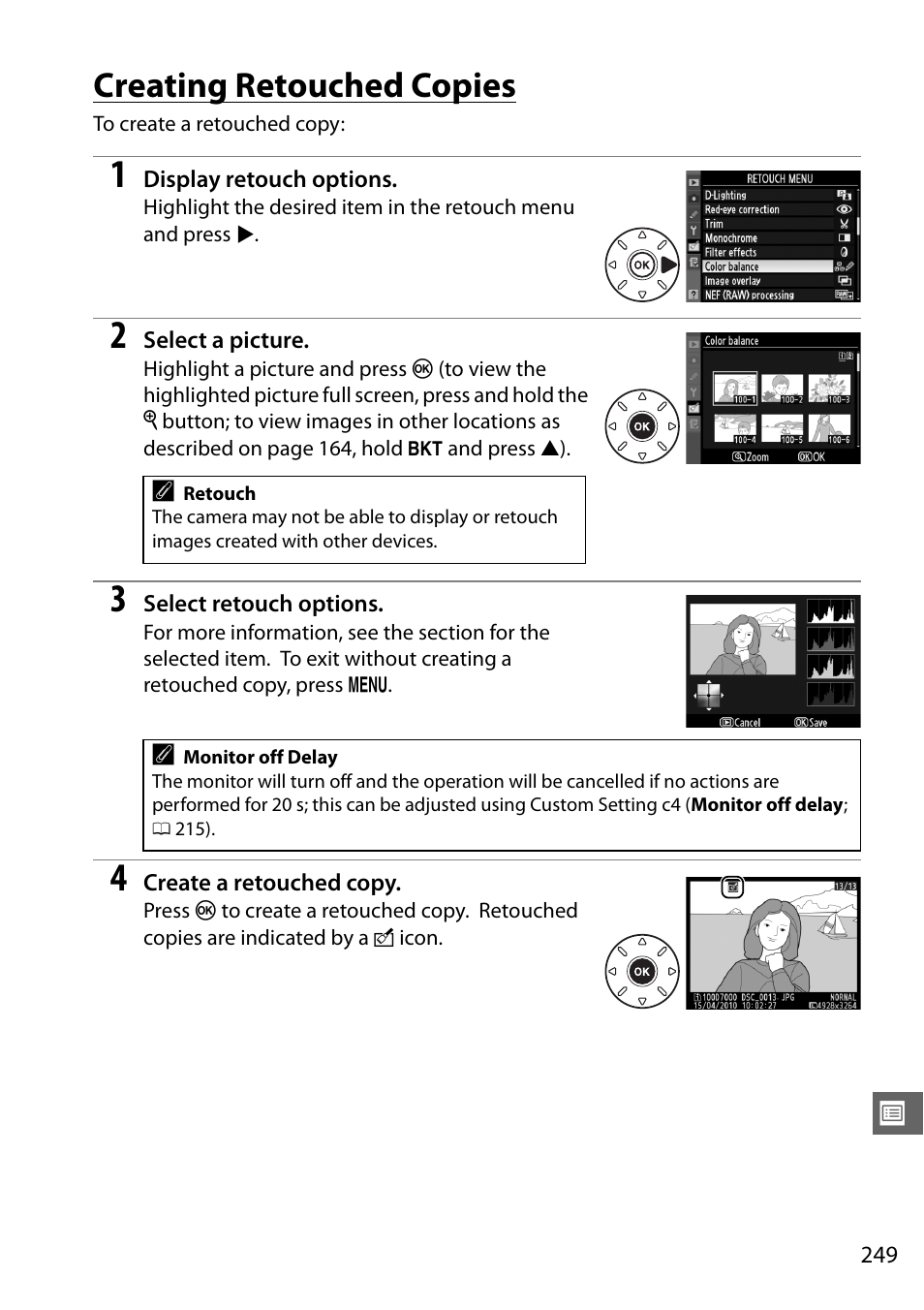 Creating retouched copies | Nikon D7000 User Manual | Page 269 / 348