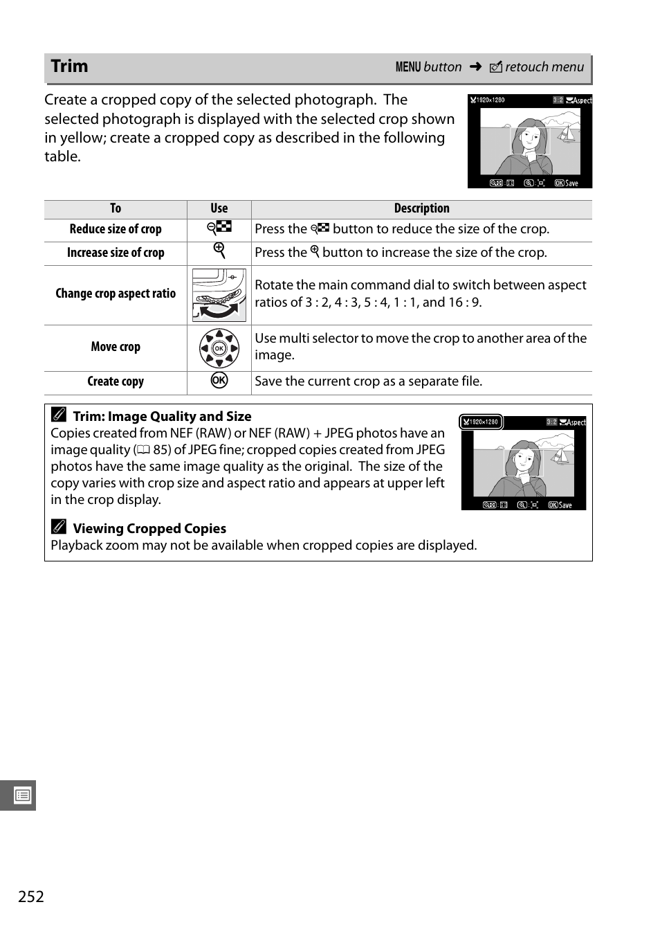 Trim | Nikon D7000 User Manual | Page 272 / 348