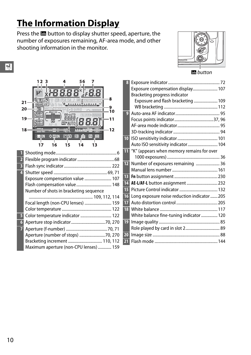 The information display | Nikon D7000 User Manual | Page 30 / 348