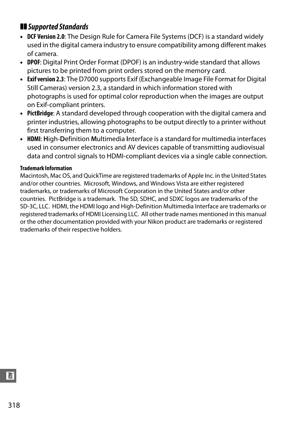 Supported standards | Nikon D7000 User Manual | Page 338 / 348