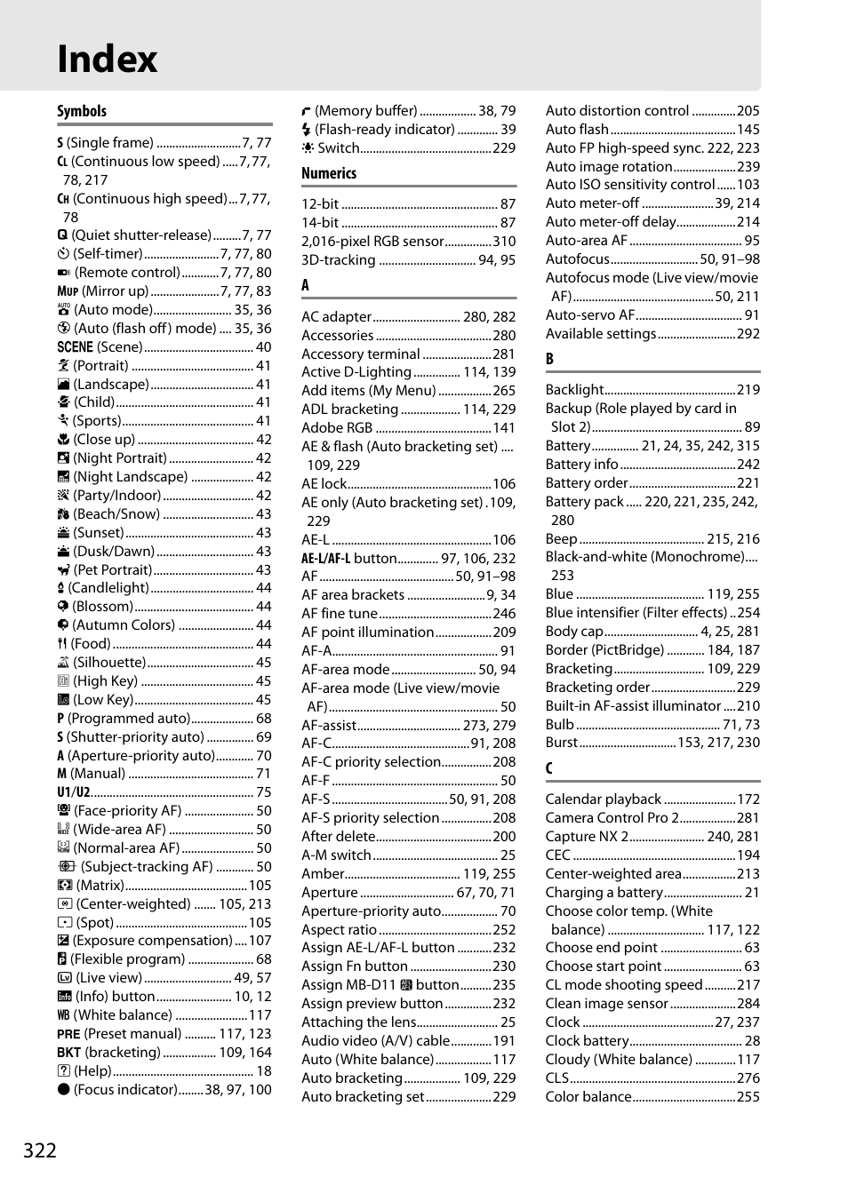 Index | Nikon D7000 User Manual | Page 342 / 348