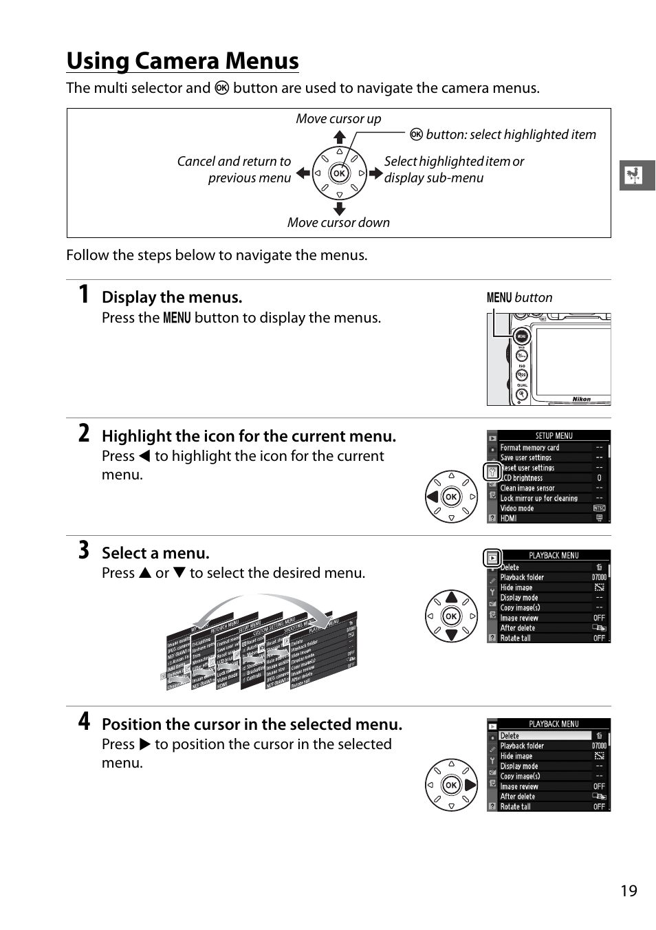 Using camera menus | Nikon D7000 User Manual | Page 39 / 348