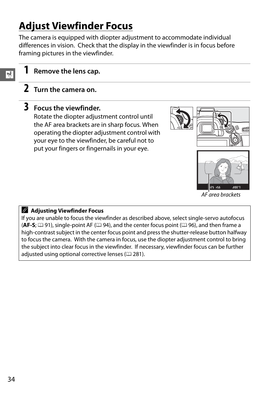 Adjust viewfinder focus | Nikon D7000 User Manual | Page 54 / 348