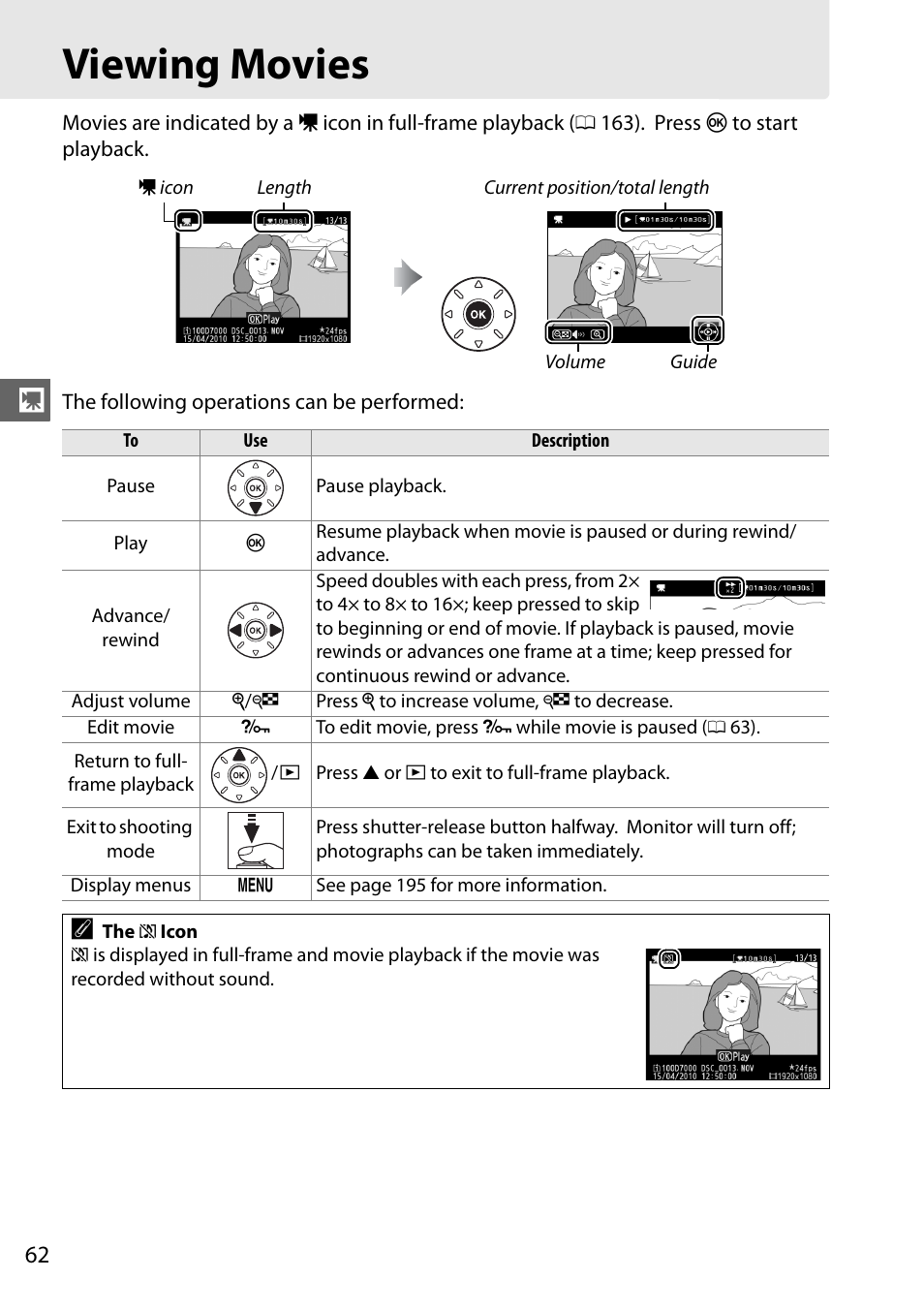 Viewing movies | Nikon D7000 User Manual | Page 82 / 348