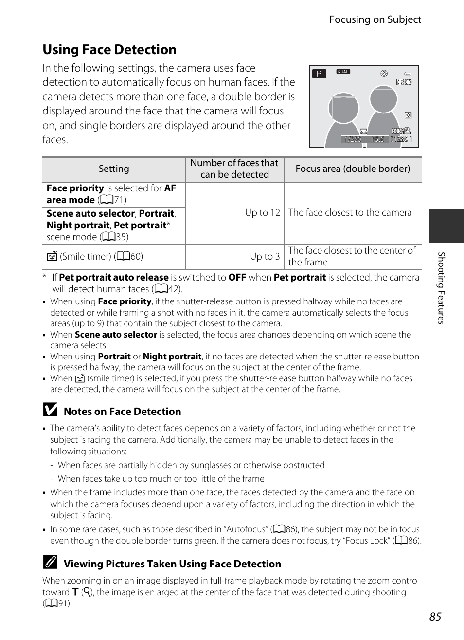 Using face detection | Nikon P7700 User Manual | Page 103 / 156