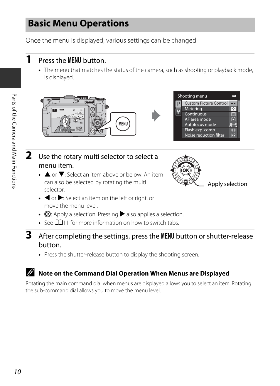 Basic menu operations, Press the d button | Nikon P7700 User Manual | Page 28 / 156