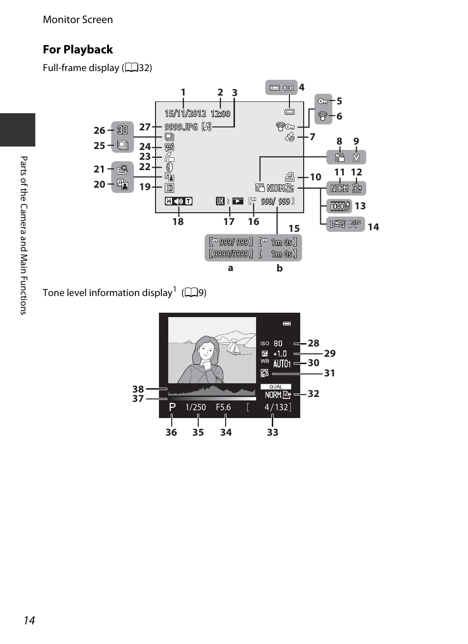 For playback | Nikon P7700 User Manual | Page 32 / 156