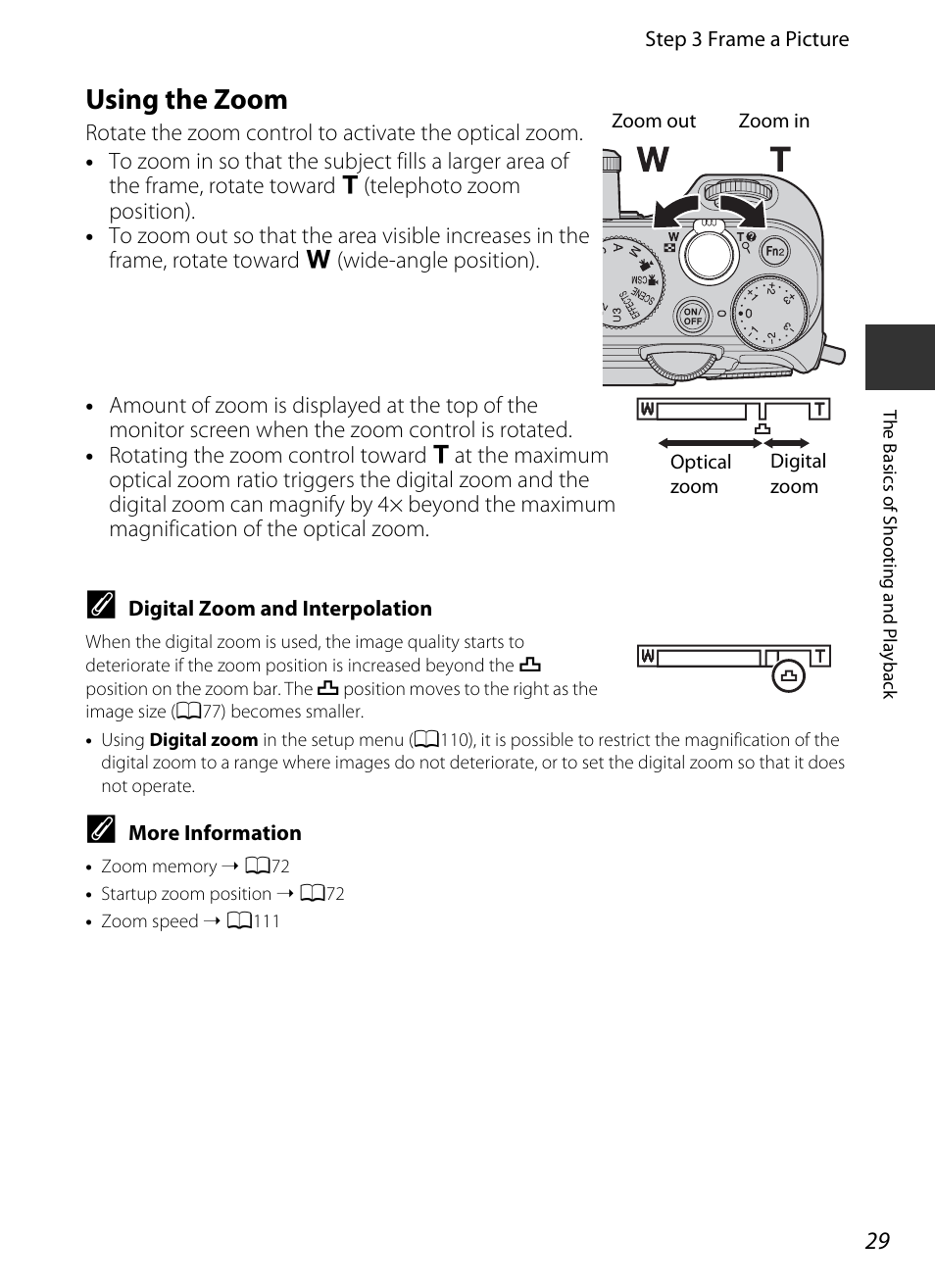 Using the zoom | Nikon P7700 User Manual | Page 47 / 156
