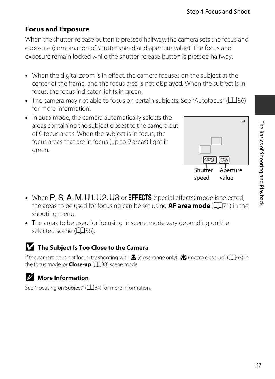 Focus and exposure | Nikon P7700 User Manual | Page 49 / 156