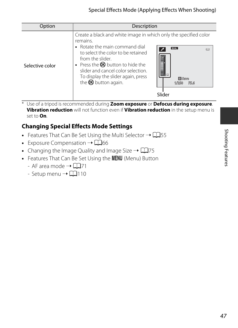 Changing special effects mode settings | Nikon P7700 User Manual | Page 65 / 156