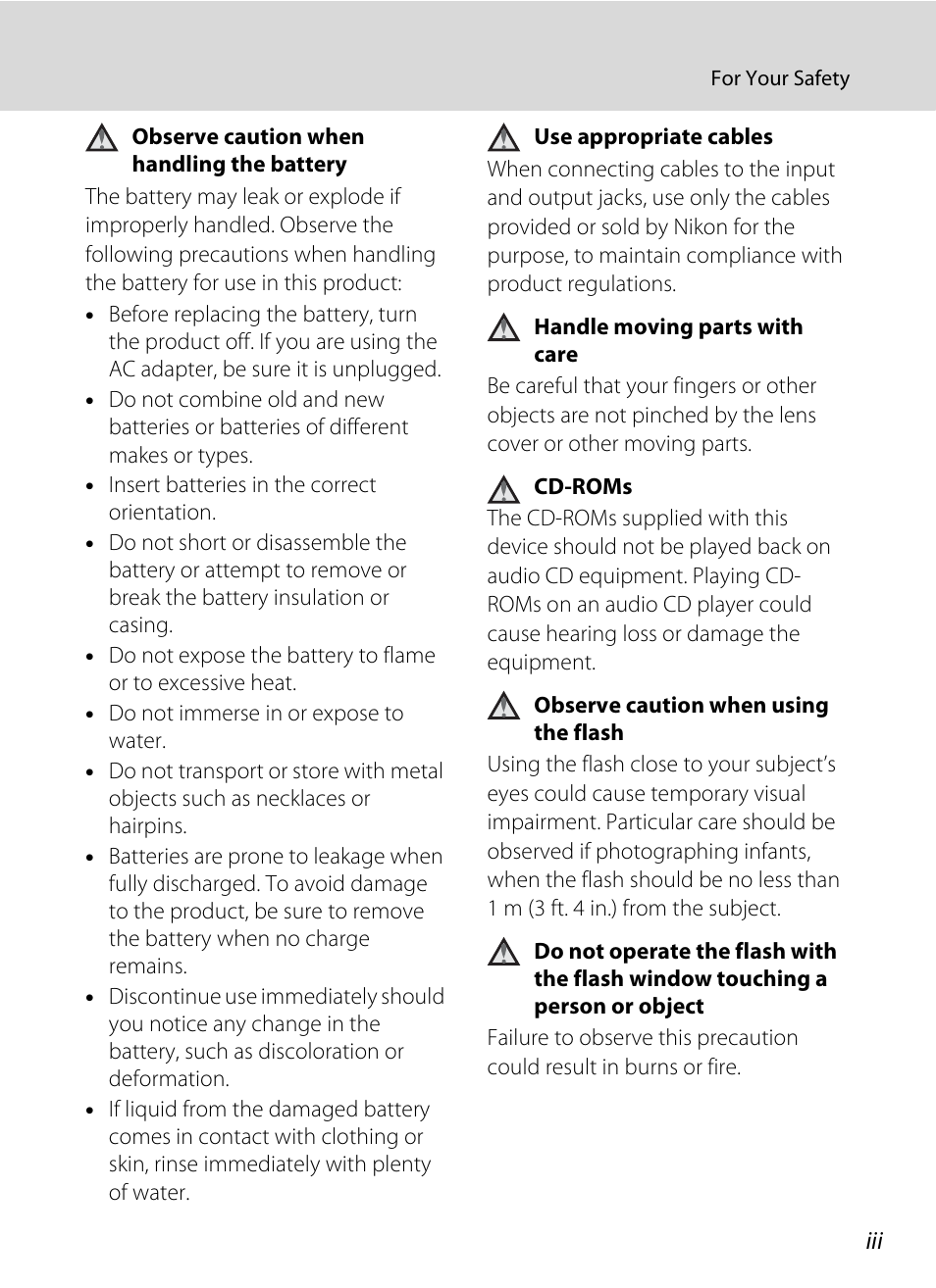 Nikon L100 User Manual | Page 5 / 148