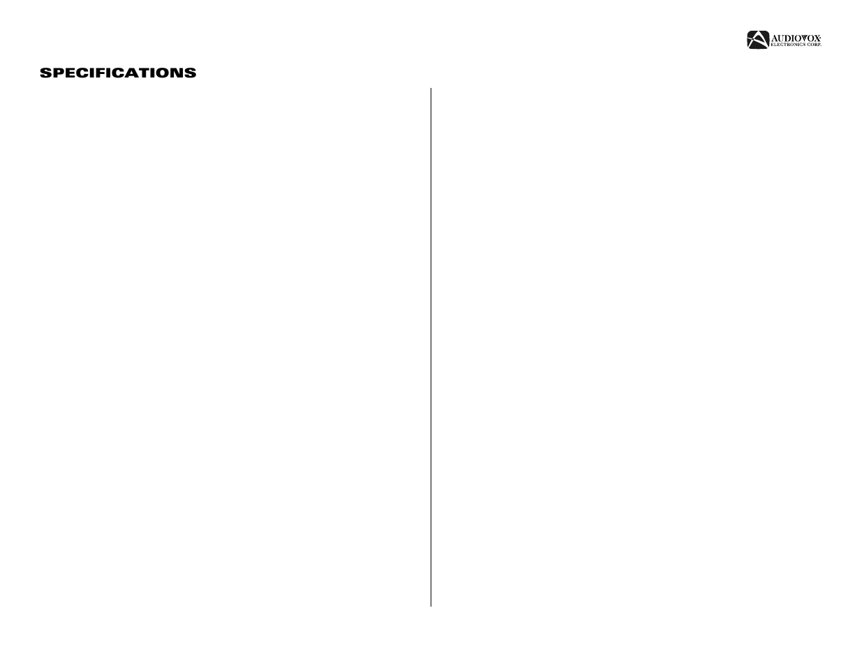 Specifications | Audiovox AVDINPC User Manual | Page 31 / 32