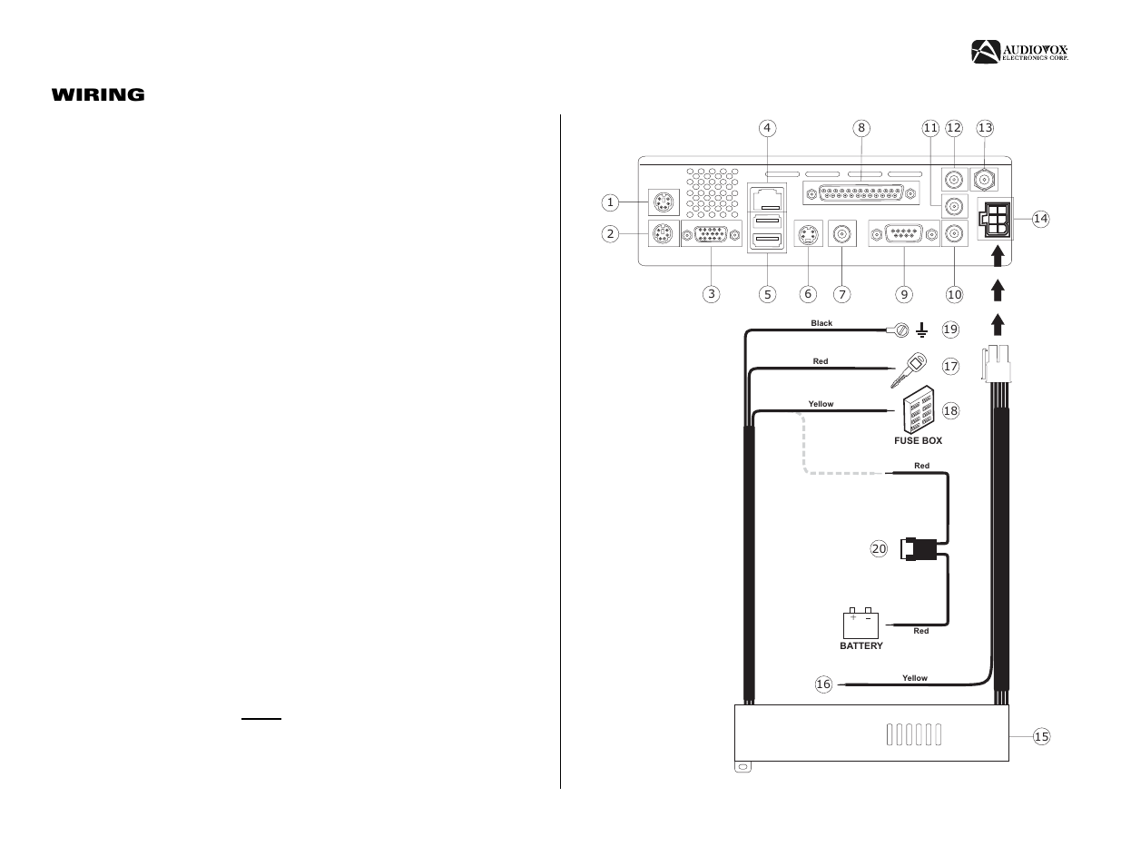 Wiring | Audiovox AVDINPC User Manual | Page 5 / 32