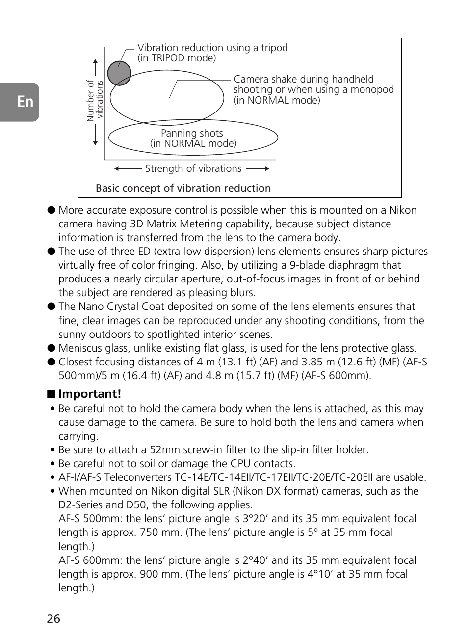 Nikon AF-S VR 500mm f-4G ED - AF-S VR 600mm f-4G ED User Manual | Page 26 / 224