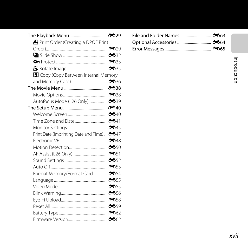 Xvii | Nikon L25 - L26 User Manual | Page 19 / 204