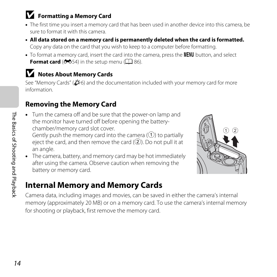 Internal memory and memory cards | Nikon L25 - L26 User Manual | Page 34 / 204