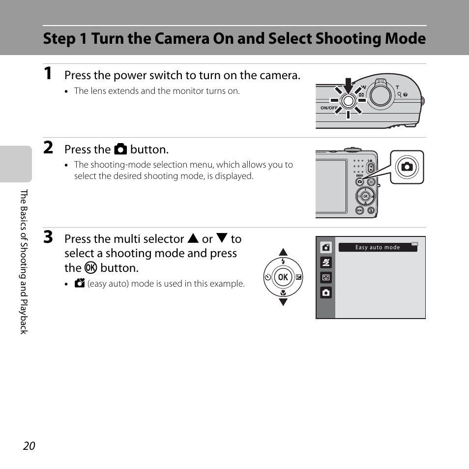 Step 1 turn the camera on and select shooting mode | Nikon L25 - L26 User Manual | Page 40 / 204