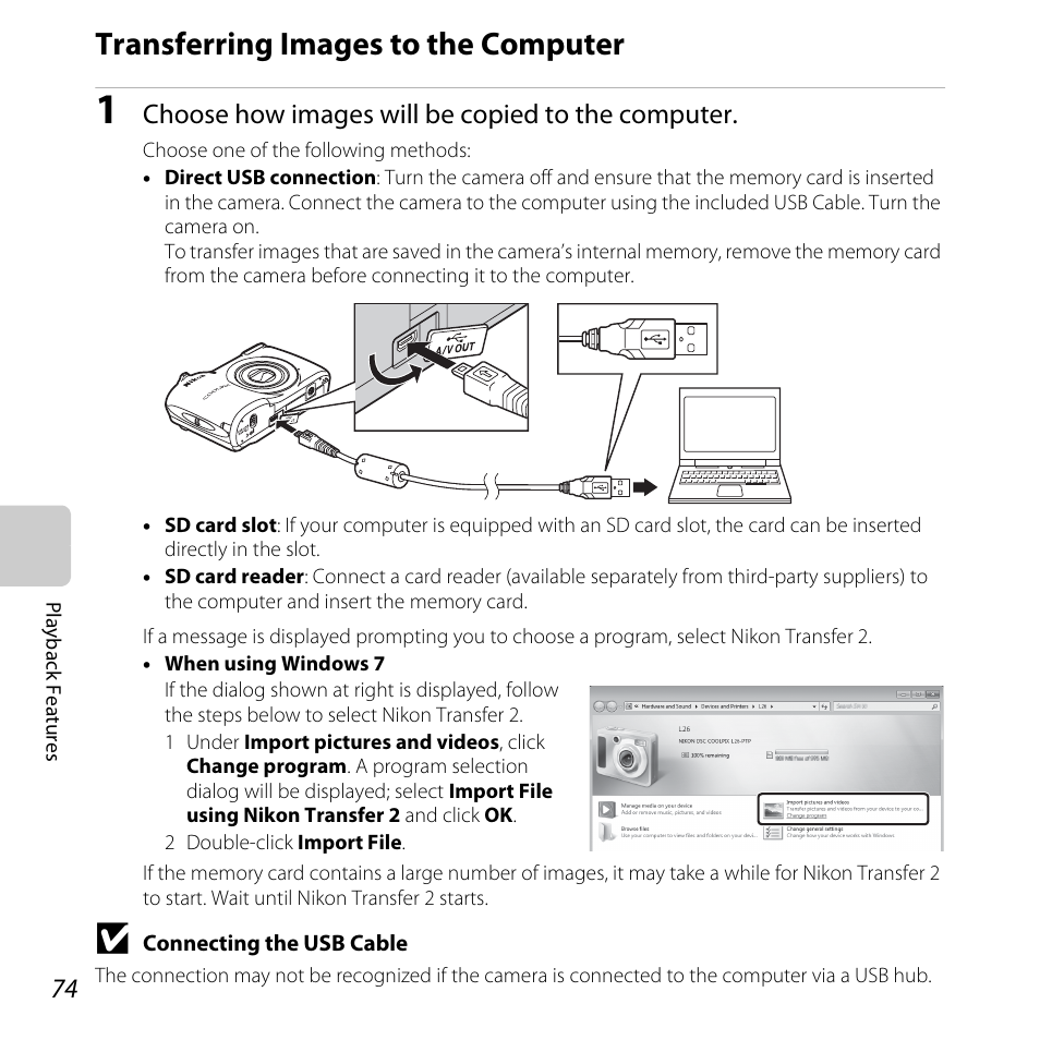 Transferring images to the computer | Nikon L25 - L26 User Manual | Page 94 / 204