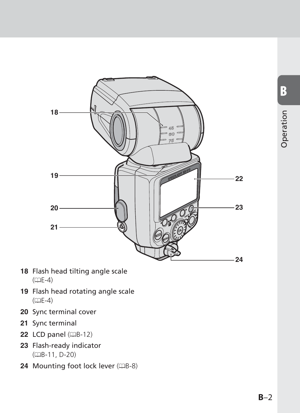 B –2 | Nikon SB-910 User Manual | Page 21 / 136