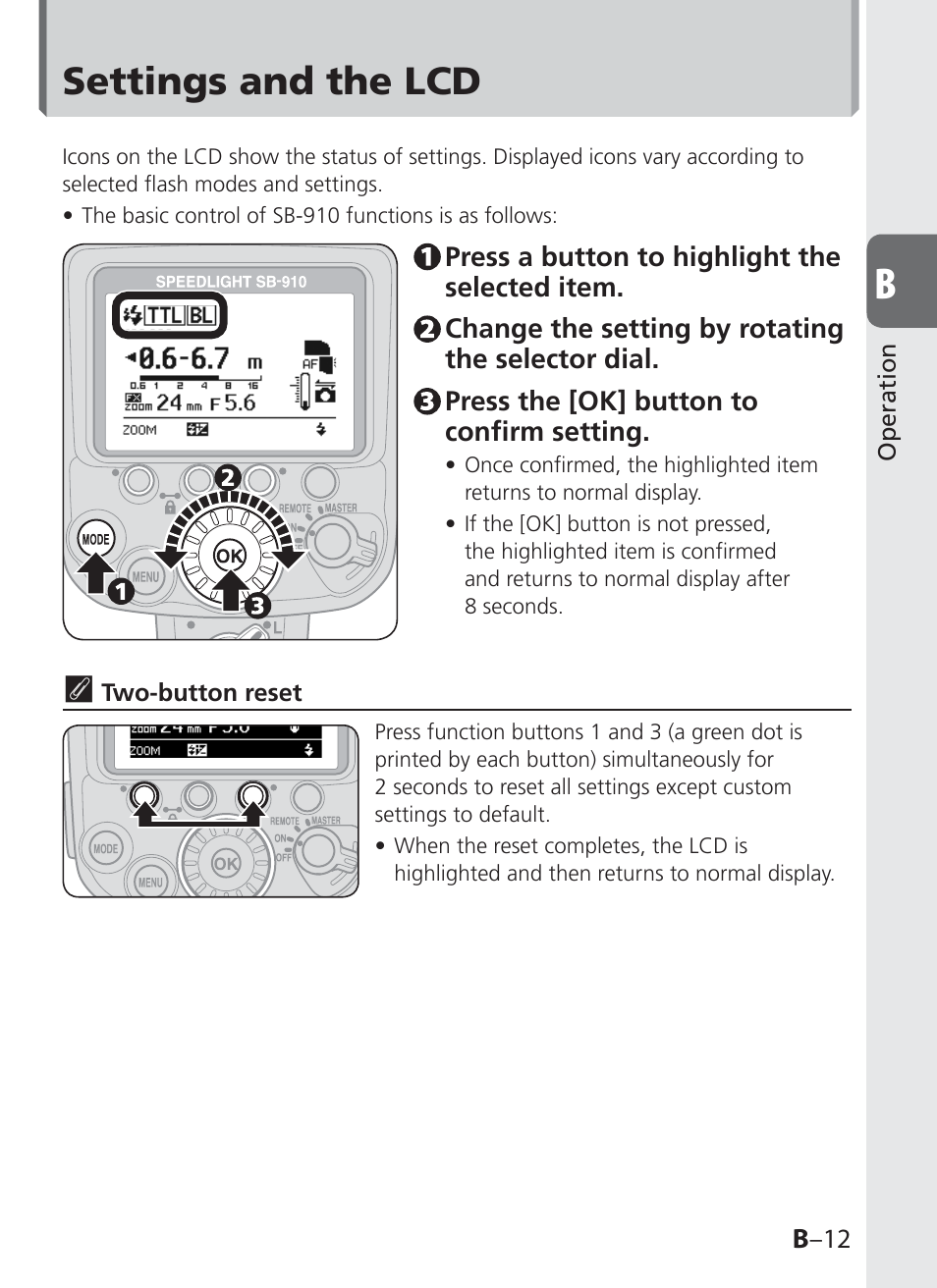 Settings and the lcd | Nikon SB-910 User Manual | Page 31 / 136