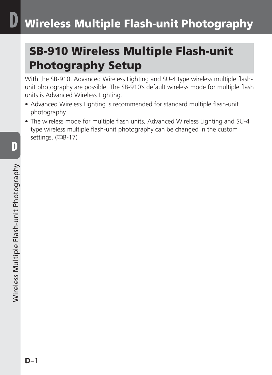 Wireless multiple flash-unit photography | Nikon SB-910 User Manual | Page 62 / 136