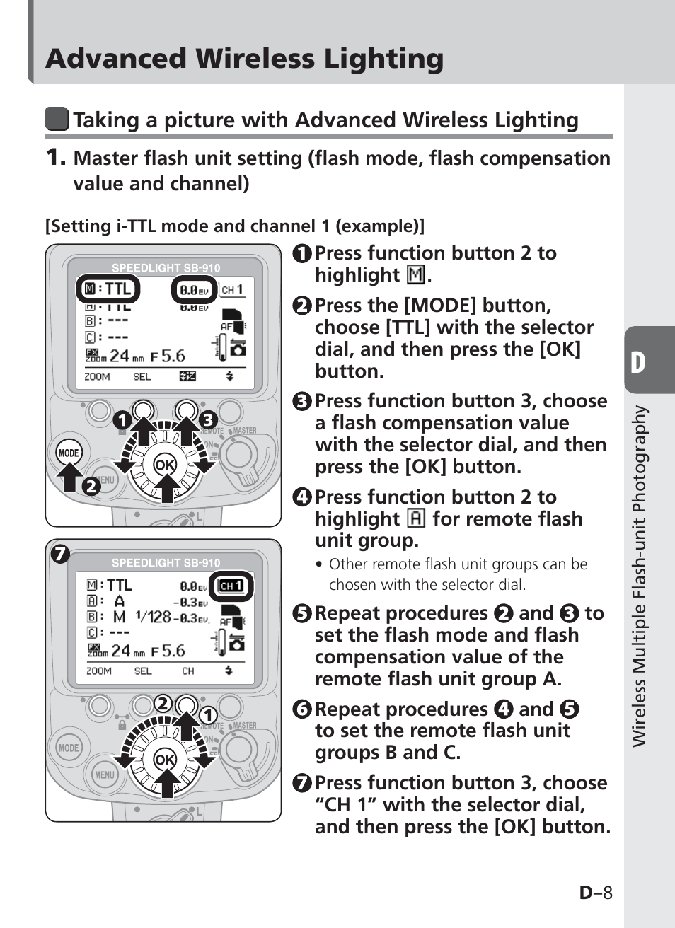 Advanced wireless lighting | Nikon SB-910 User Manual | Page 69 / 136