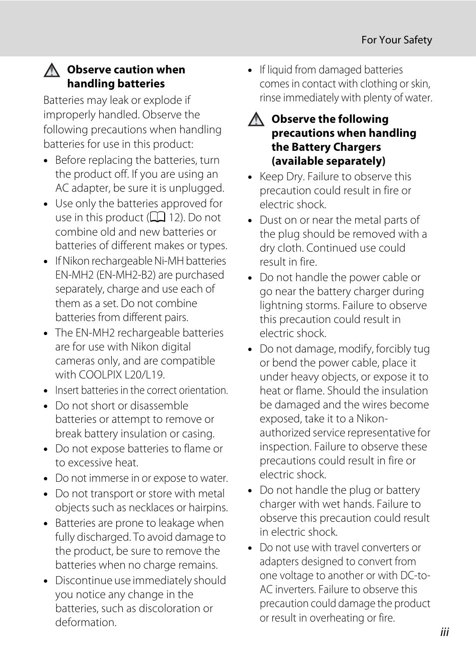 Nikon L19 - L20 User Manual | Page 5 / 140