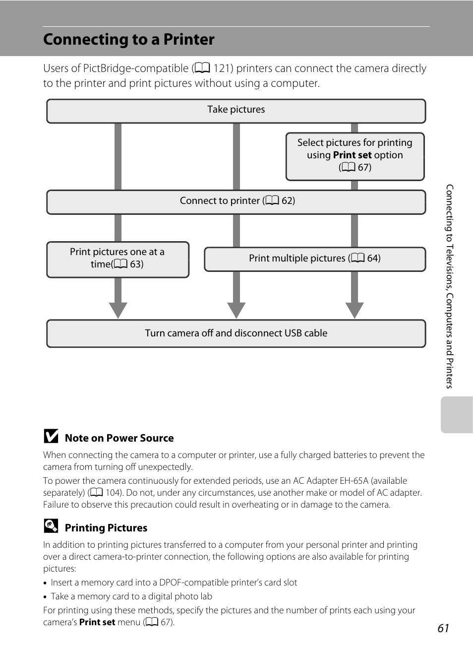 Connecting to a printer | Nikon L19 - L20 User Manual | Page 73 / 140
