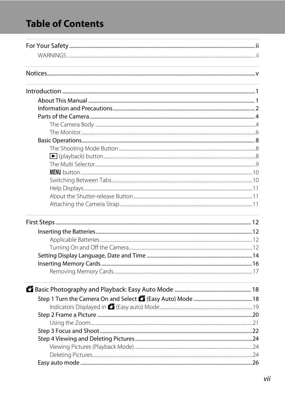 Nikon L19 - L20 User Manual | Page 9 / 140