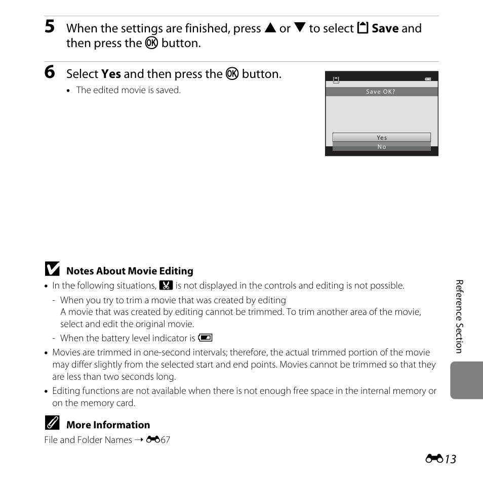 Select yes and then press the k button | Nikon L320 User Manual | Page 119 / 204