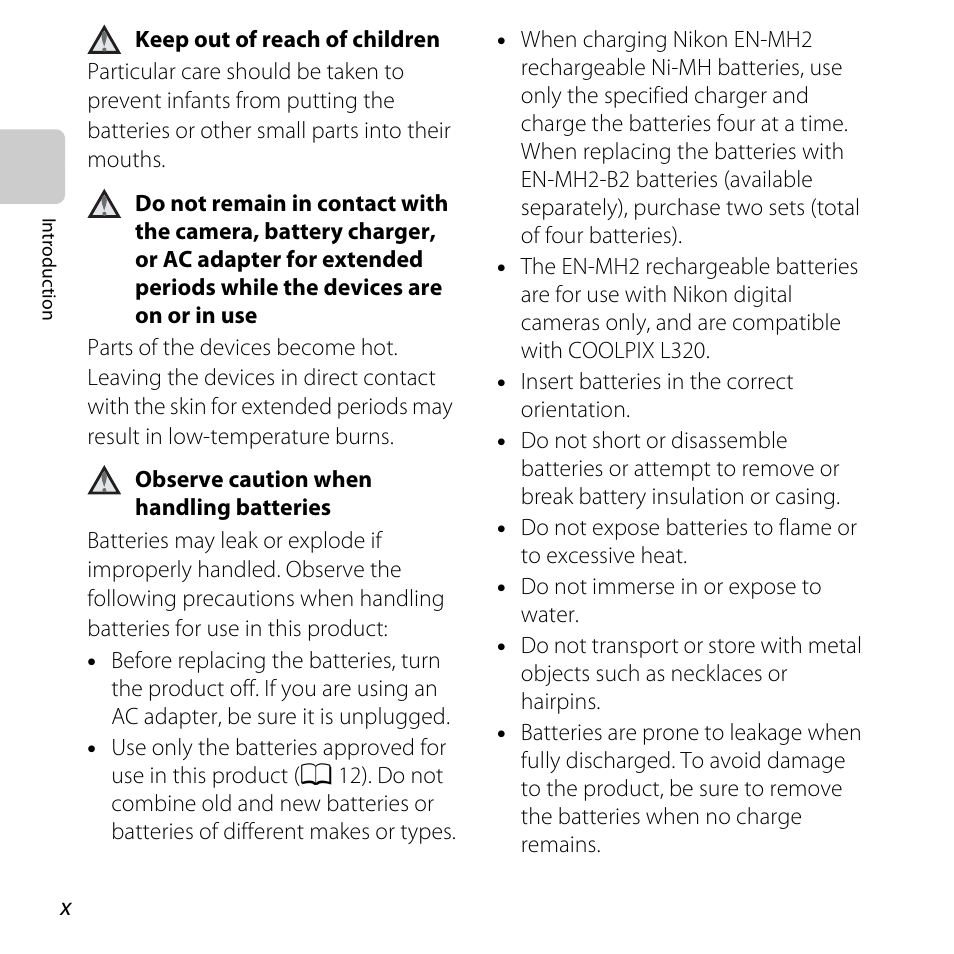 Nikon L320 User Manual | Page 12 / 204