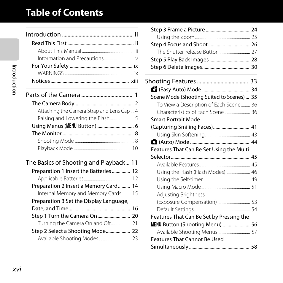 Nikon L320 User Manual | Page 18 / 204